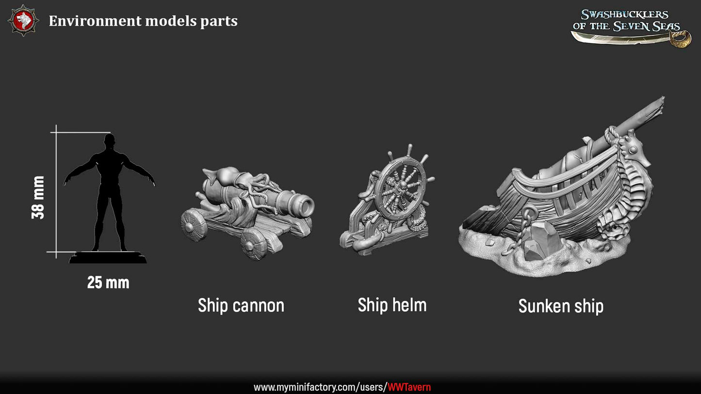 Swashbucklers of the Seven Seas – Nautical Scatter Terrain – Shipwreck & Deck Props