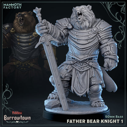 Bear Knights – Bearfolk Fighters – Burrowtown Fateless – Miniatures