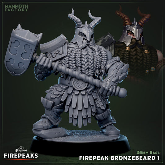 Firepeak Bronzebeards - Fire Dwarf Warriors - Miniatures