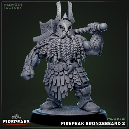 Firepeak Bronzebeards - Fire Dwarf Warriors - Miniatures