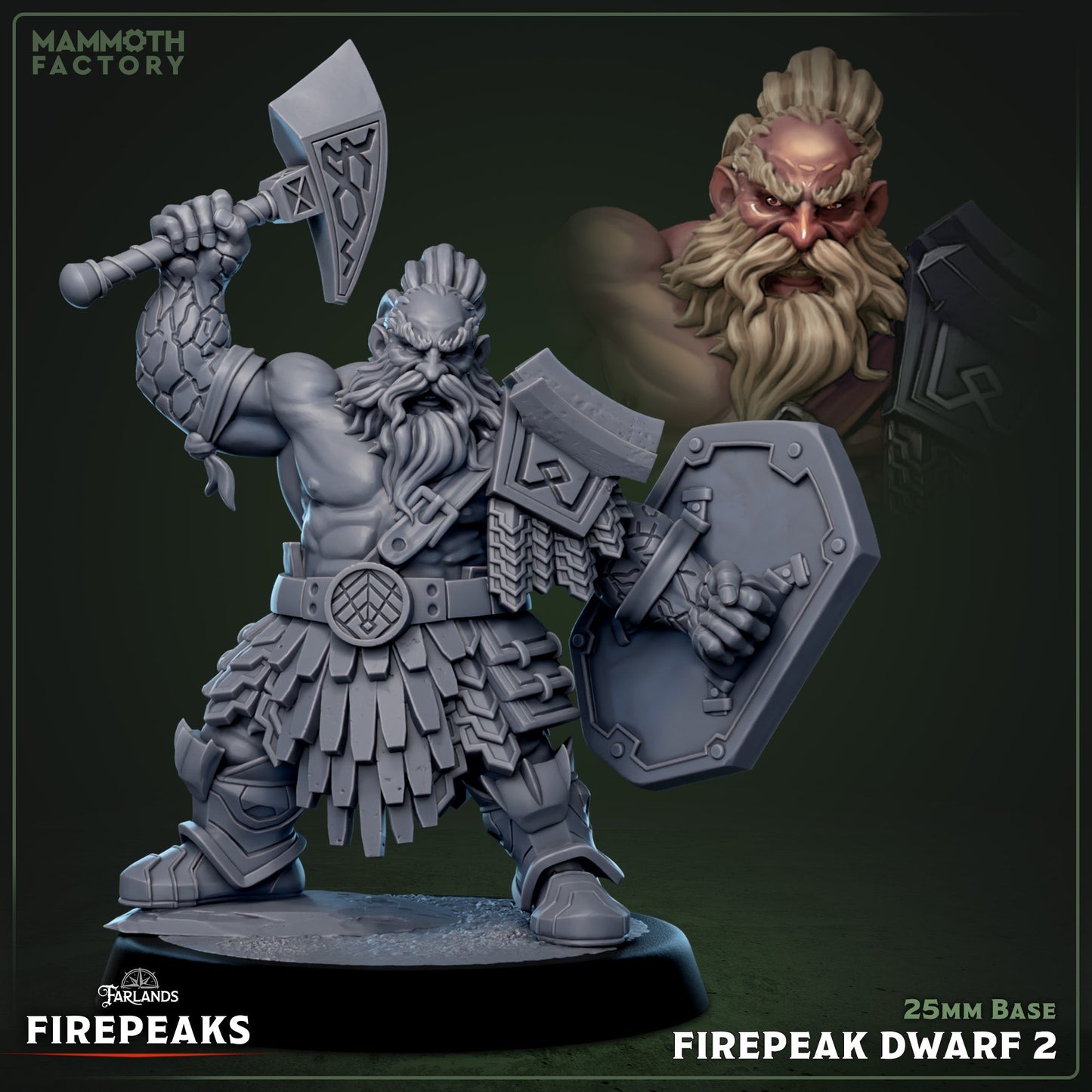 Firepeak Dwarfs - Fire Dwarf Warriors - Miniatures