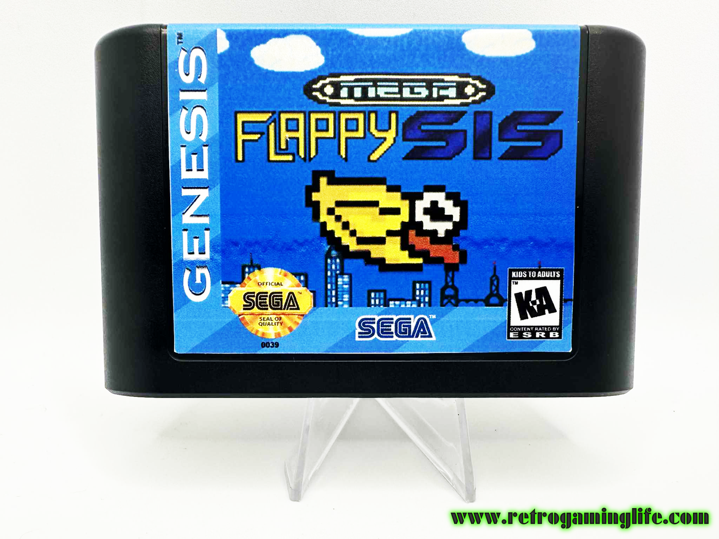 Mega Flappy Sis Sega Genesis Reproduction Cart Video Game