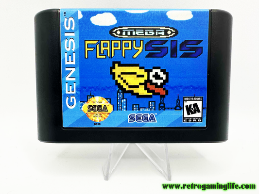 Mega Flappy Sis Sega Genesis Reproduction Cart Video Game