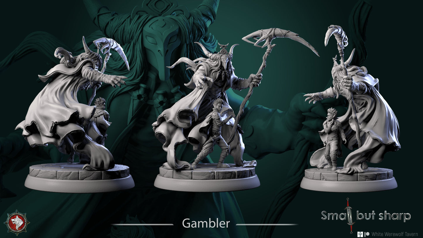 Gambler – Halfling Male Necromancer Miniature