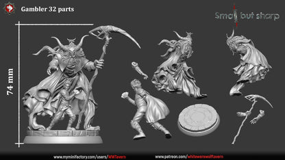 Gambler – Halfling Male Necromancer Miniature
