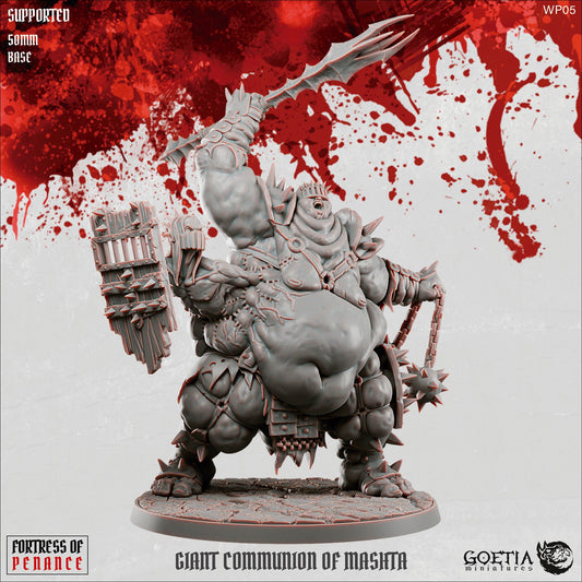 Giant Communion of Mashta – Humanoid Ogrekin Cult Brute with Chain Flail – Fortress of Penance Miniature