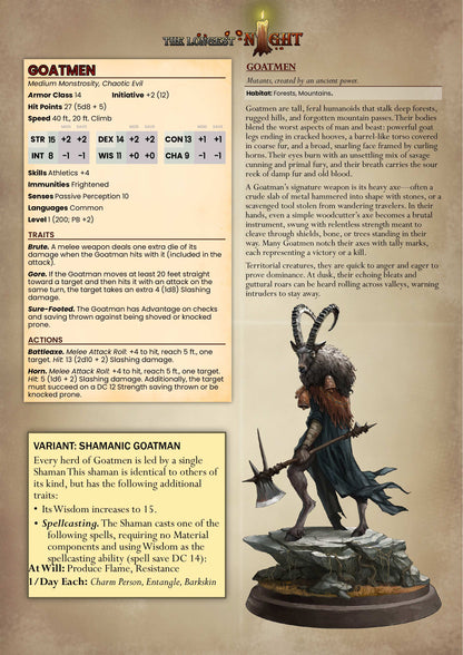 Goatmen – Beastfolk Warrior Miniatures & Bust – The Longest Night