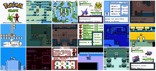 Pokemon Grape GBC Video Game Cartridge Gameboy Color ROM Hack