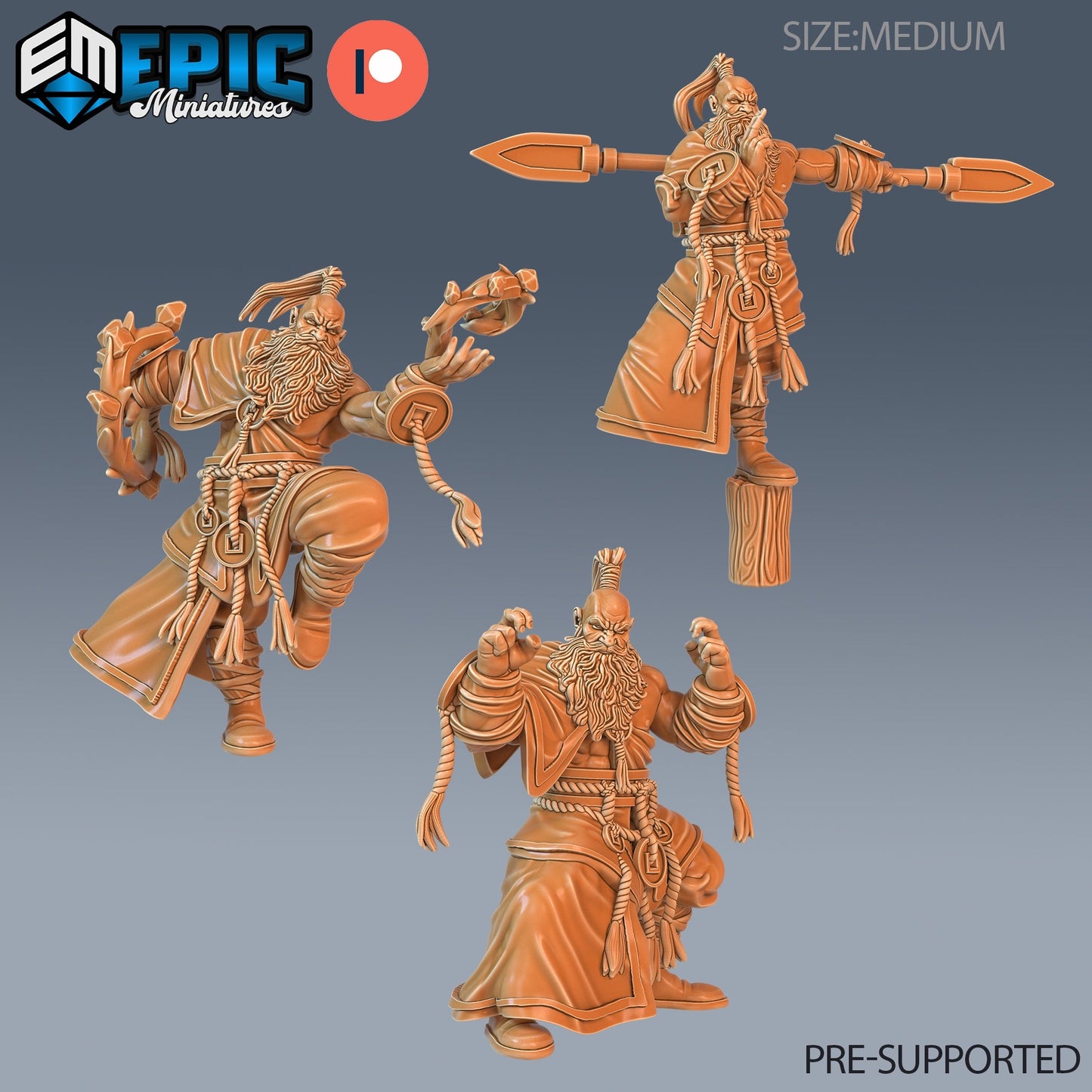 Half Dwarf Monk Miniature Set