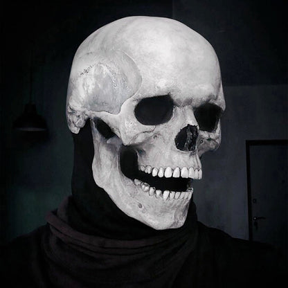 Full-Head Skull Mask with Movable Jaw