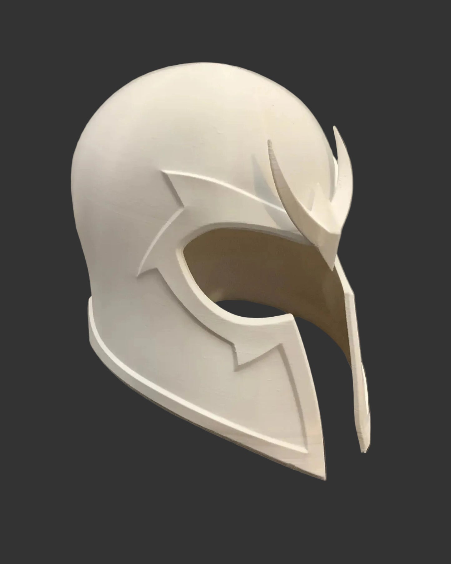 Magneto Inspired DIY Helmet Base – 3D Printed White PETG Prop