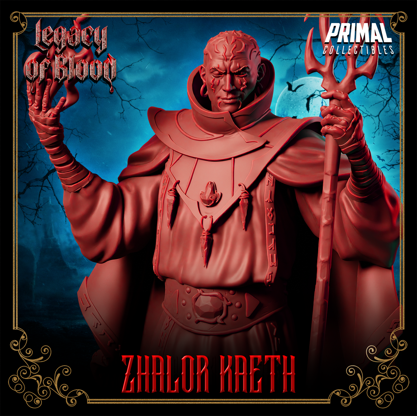 Zhalor Kaeth - Tattooed Wizard Miniature