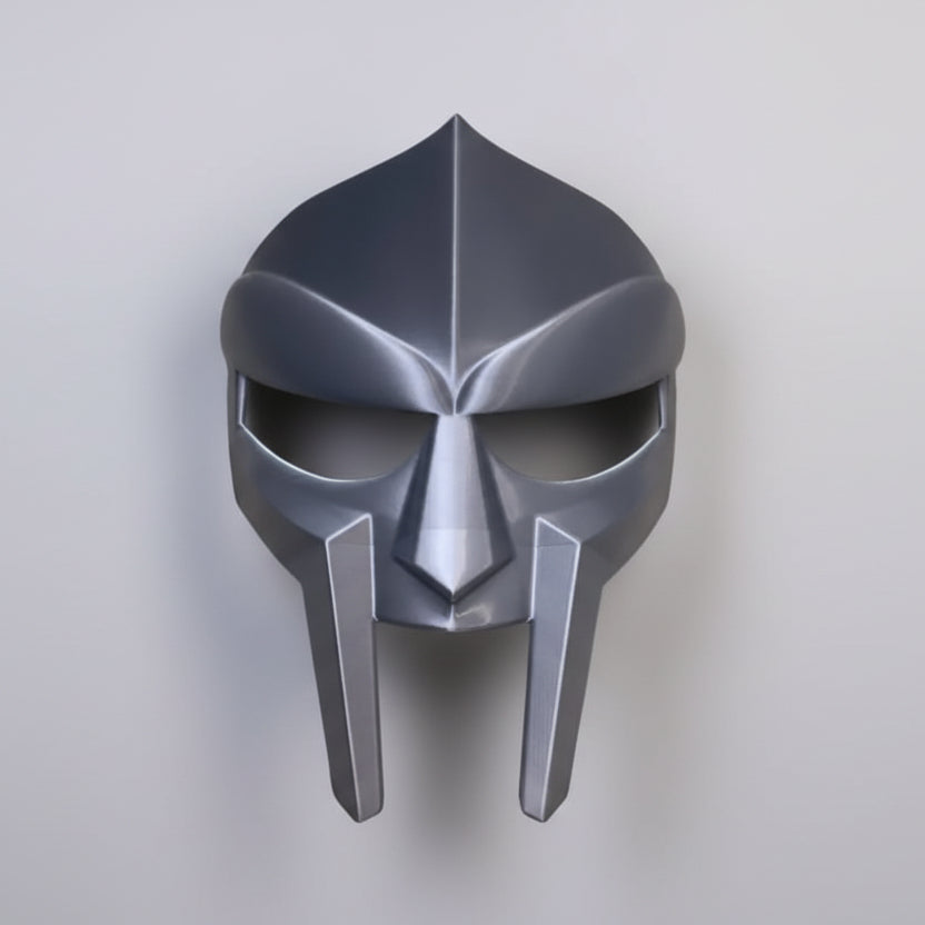 MF DOOM Inspired Metal Face Mask – 3D Printed PETG Silver Prop