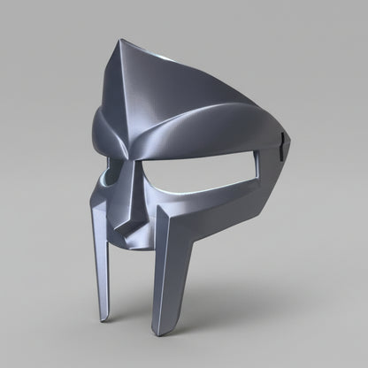 MF DOOM Inspired Metal Face Mask – 3D Printed PETG Silver Prop