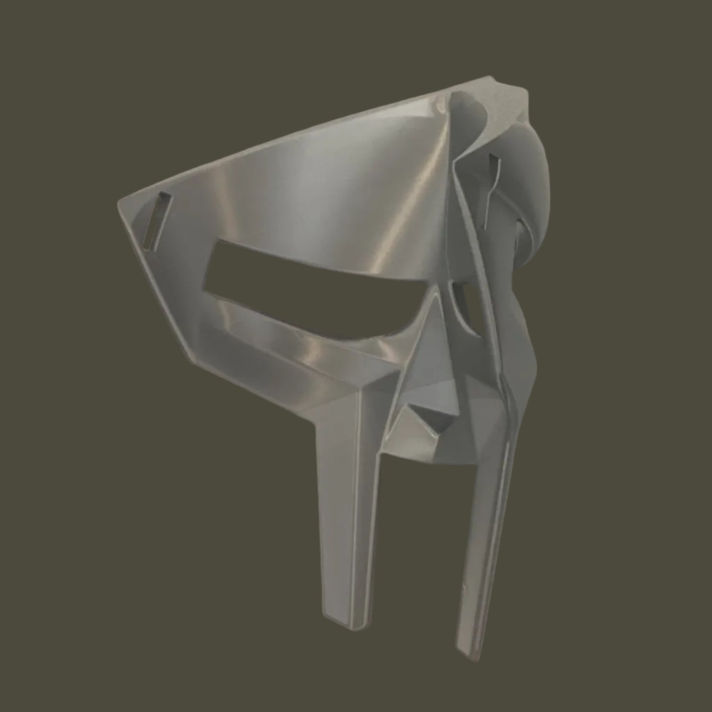 MF DOOM Inspired Metal Face Mask – 3D Printed PETG Silver Prop