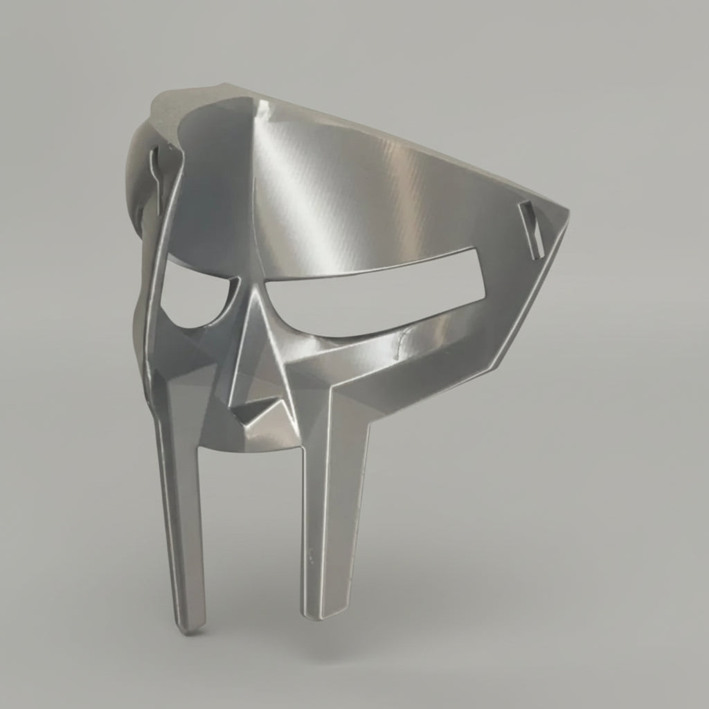 MF DOOM Inspired Metal Face Mask – 3D Printed PETG Silver Prop
