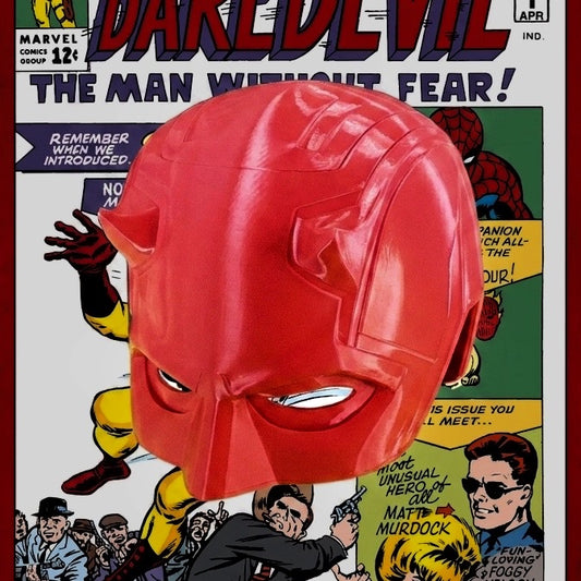 Baldwin Printing Red Cosplay Mask Helmet - V2 Full Scale 3D Printed PETG Prop - Intended for Daredevil Fans - Fits Hat Sizes 7 to 7.5