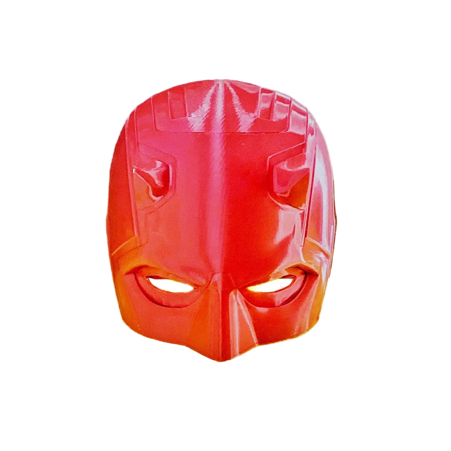 Red Vigilante Cosplay Mask V2 – 3D Printed Full Scale PETG Prop