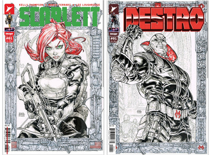 SCARLETT #1 AND DESTRO #1 (Energon universe) (2 BOOK BUNDLE) FREDDIE WILLIAMS Black Saber Comics Exclusive