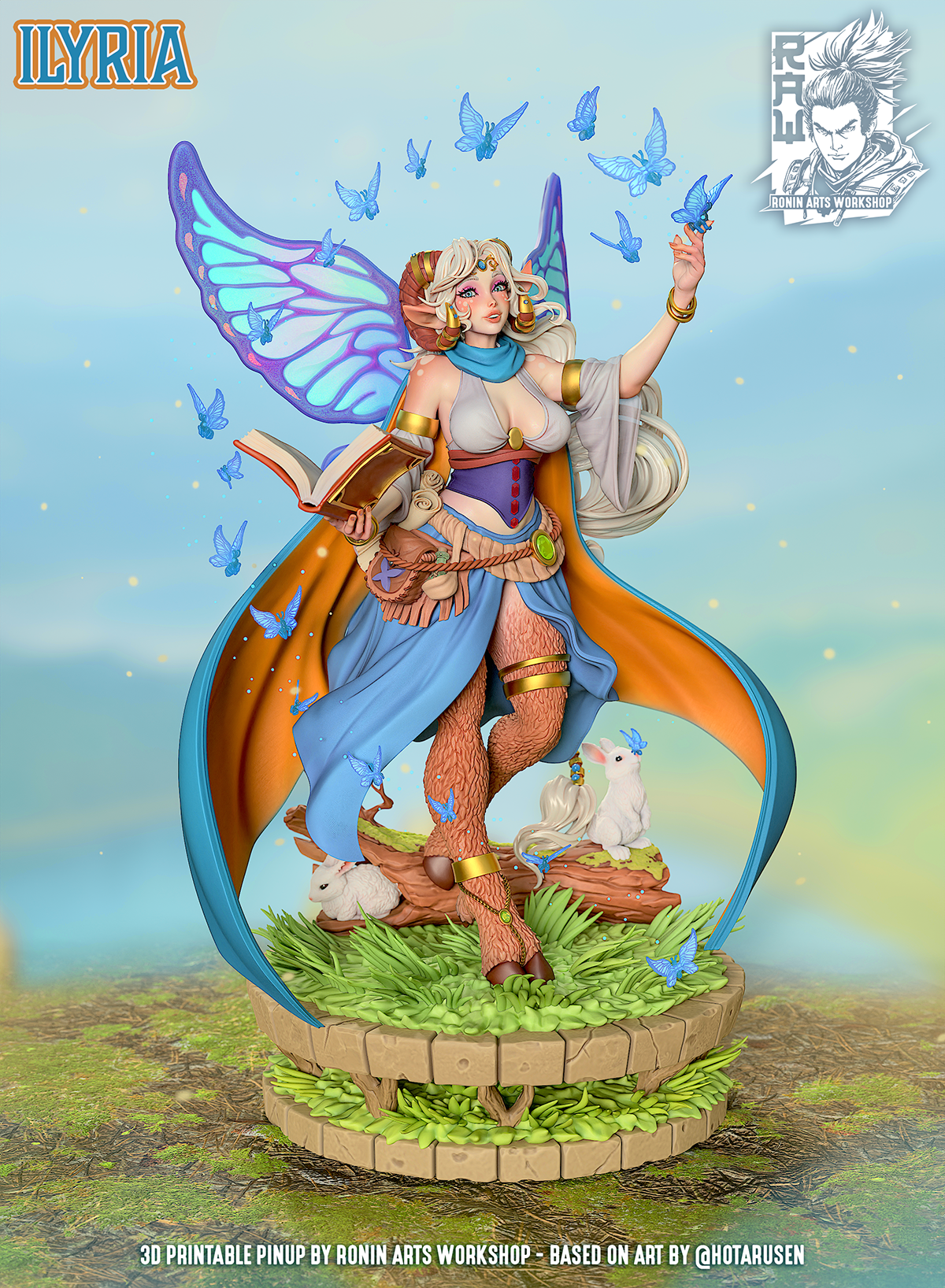 Ilyria – Fairy Spellcaster Pinup (SFW/NSFW 18+ Only) (75mm & 120mm Miniatures)