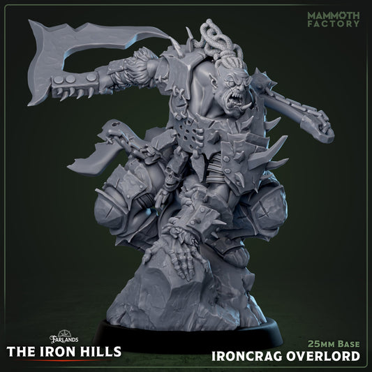 Ironcrag Overlord – Armored Orc Overlord – Dark Fantasy Miniature