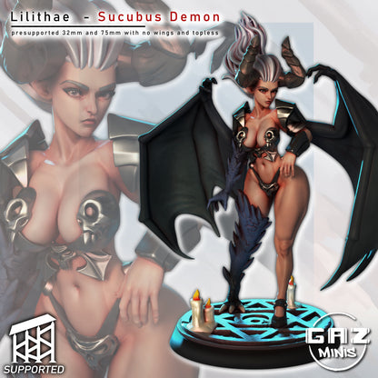 Lilithae - Succubus Demon – (SFW/NSFW 18+) Miniature – 32mm & 75mm Scale