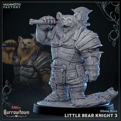 Bear Knights – Bearfolk Fighters – Burrowtown Fateless – Miniatures