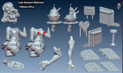 Lola - Dessert Waitress Miniature (32mm, 75mm, 150mm NSFW/SFW 18+)