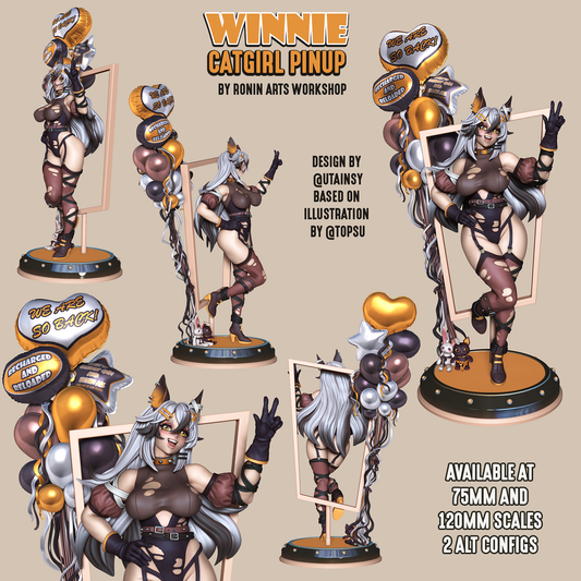 Winnie - Catgirl Pinup (SFW/NSFW 18+) - 75mm & 120mm scale