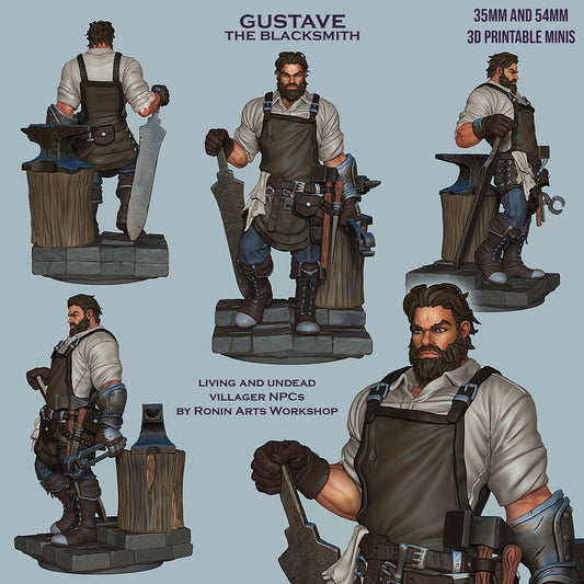 Gustave the Blacksmith – Living & Undead Villager NPC – Miniature