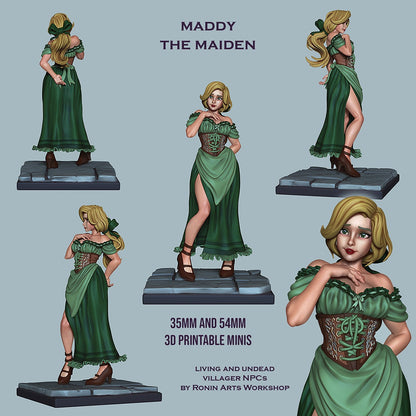 Maiden Maddy – Living & Undead Villager NPC – Miniature