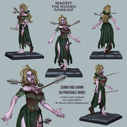 Maiden Maddy – Living & Undead Villager NPC – Miniature