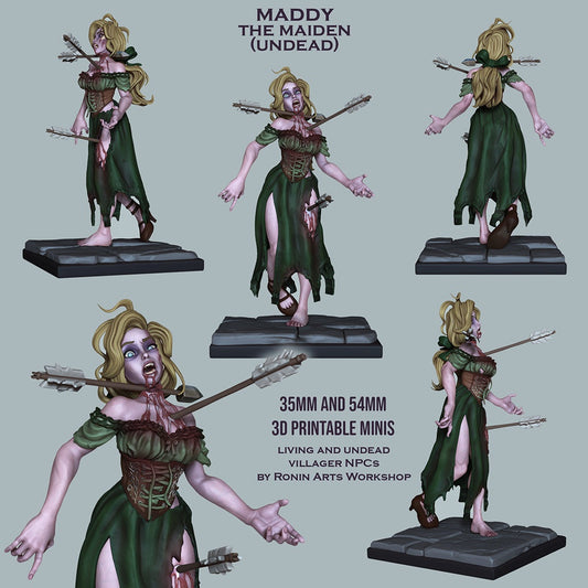 Maiden Maddy – Living & Undead Villager NPC – Miniature