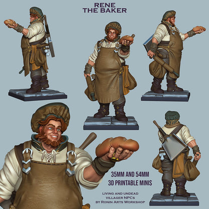 Rene the Baker – Human & Undead Villager NPC – Miniature