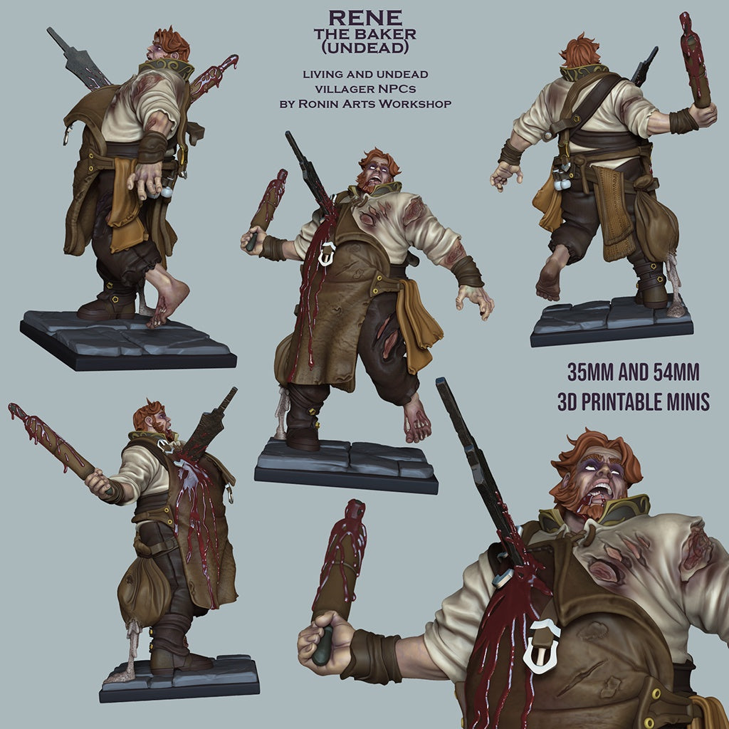 Rene the Baker – Human & Undead Villager NPC – Miniature