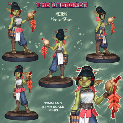 Meirin the Artificer – Goblin Artificer – Resin Tabletop Miniature