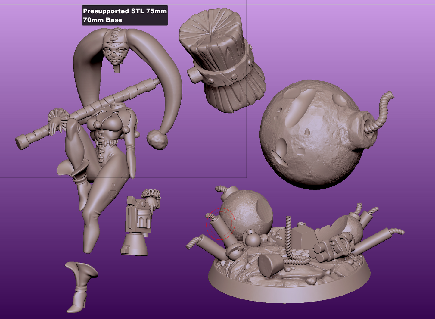 Mischief Kwin – Jester Girl – 32mm & 75mm Scale Miniature