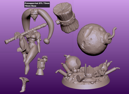 Mischief Kwin – Jester Girl – 32mm & 75mm Scale Miniature