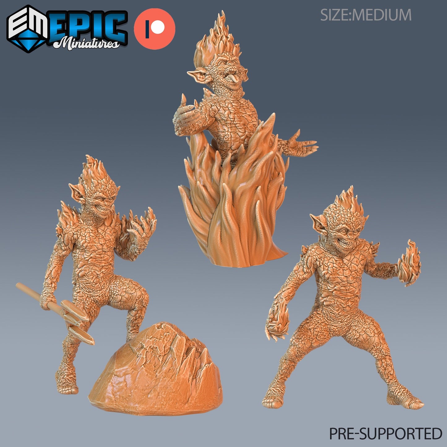 Magmin Miniatures – Medium Fire Elemental Monsters