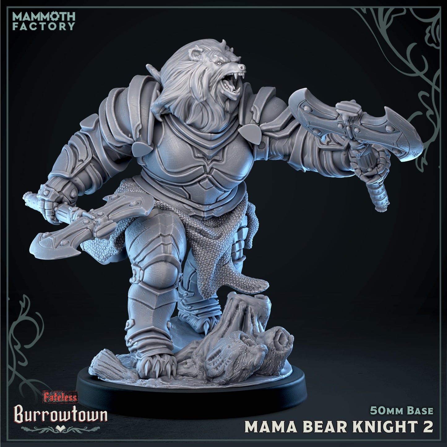 Bear Knights – Bearfolk Fighters – Burrowtown Fateless – Miniatures