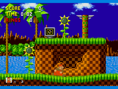 Mario in Sonic the Hedgehog Sega Genesis Repro Game Cart
