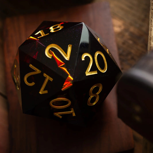 Massive Red Ember 95MM Chonk Handmade Resin Dice And Box