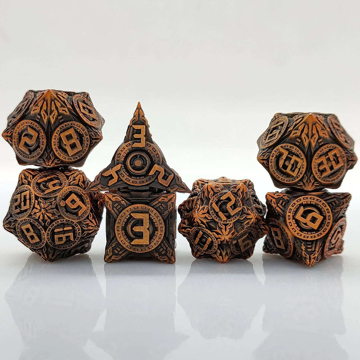 UFO Elements - Solid Metal DND Dice Set Ancient Gold
