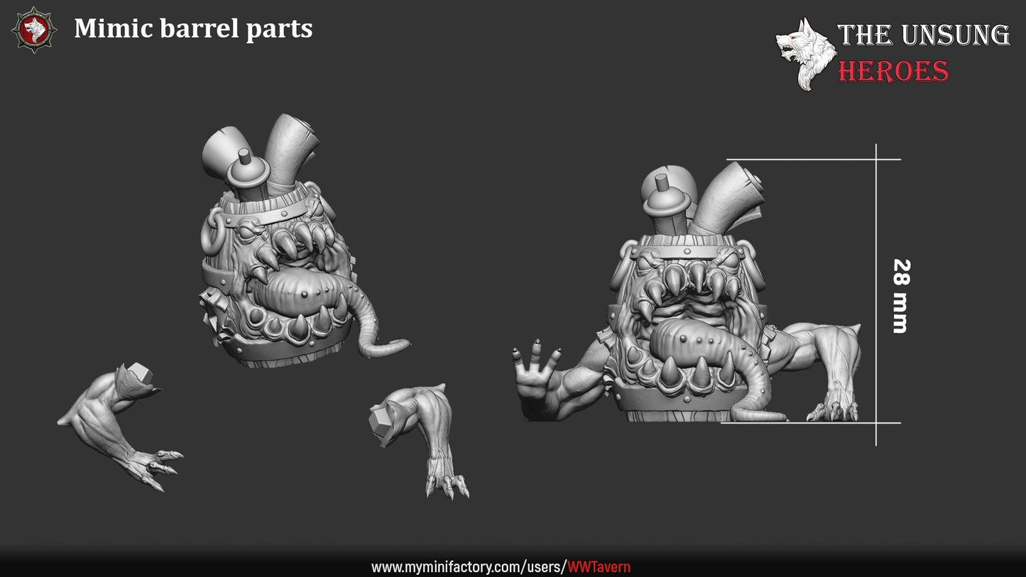 Barrel Mimic Miniature – D&D Monster