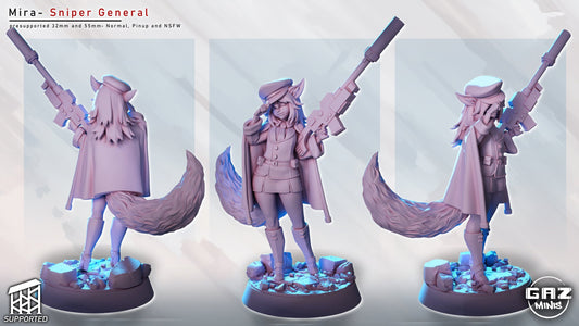 Mira - Kitsune Sniper General - Miniature (SFW/NSFW 18+ Only)