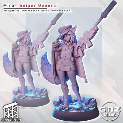 Mira - Kitsune Sniper General - Miniature (SFW/NSFW 18+ Only)