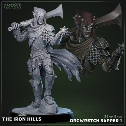 Orc Wretch Sapper – Ironcrag Demolition Orcs – Dark Fantasy Miniatures