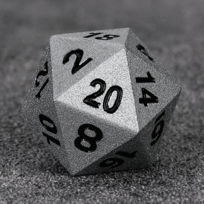 Paladin Bright Silver Metal DND Dice Set