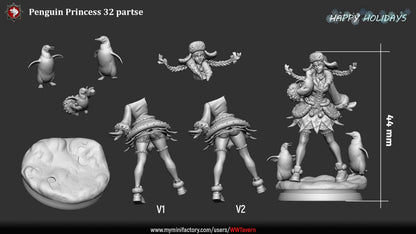 Penguin Princess – Fantasy Winter NPC Miniature & Bust