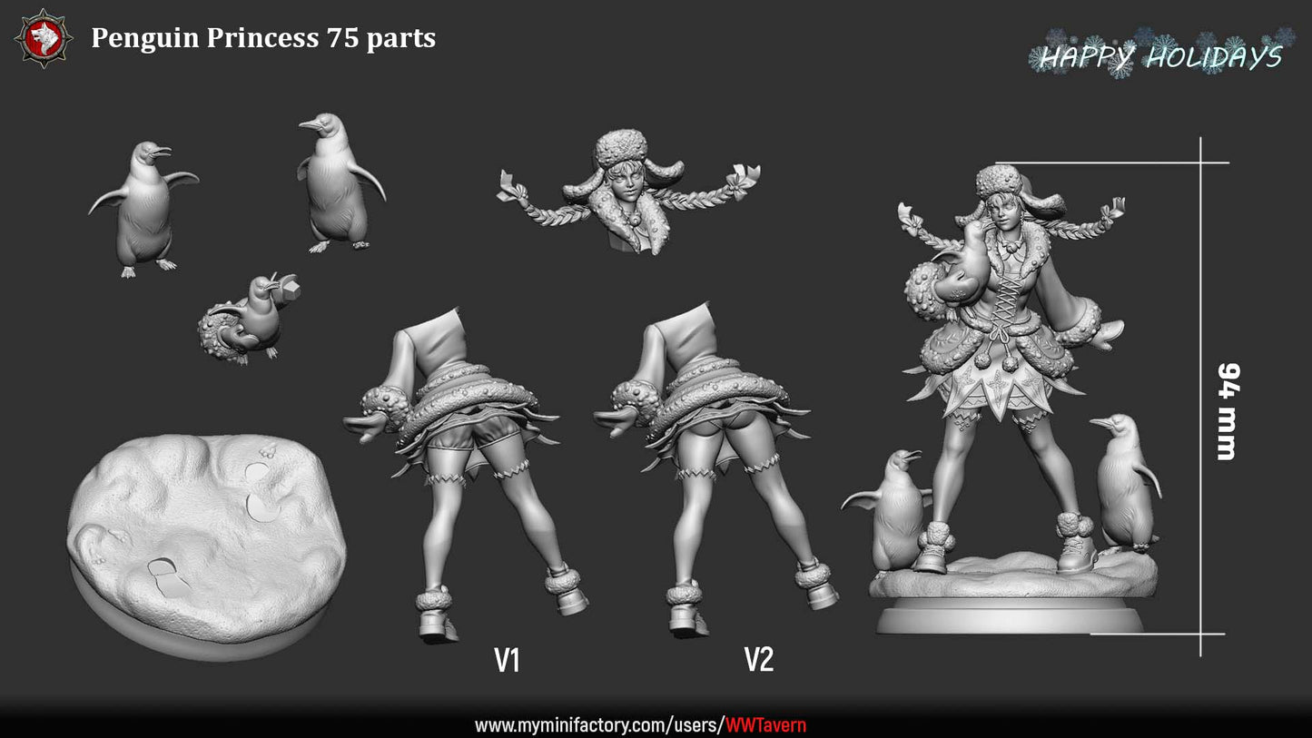 Penguin Princess – Fantasy Winter NPC Miniature & Bust